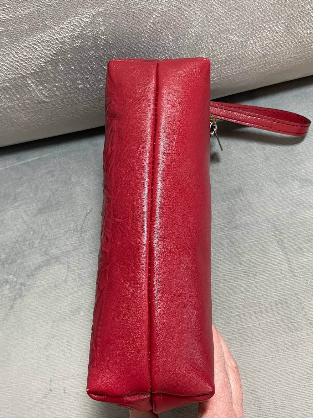 Patricia Nash Embossed Red Leather Foldover Wristlet Clutch EUC - Picture 10 of 16